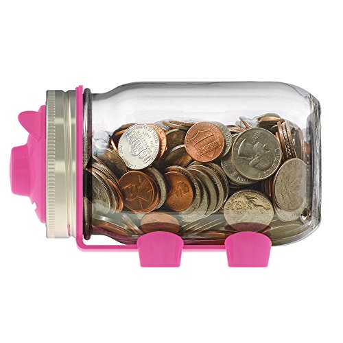 Product Cover Jarware 82600 Piggy Bank Lid for Regular Mouth Mason Jars, Pink