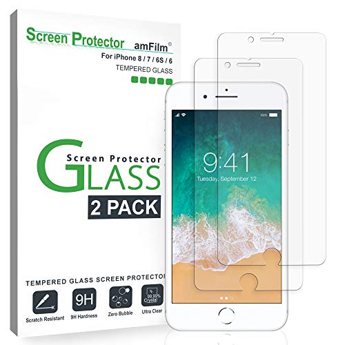 Product Cover amFilm Glass Screen Protector for iPhone 8, 7, 6S, 6 (4.7