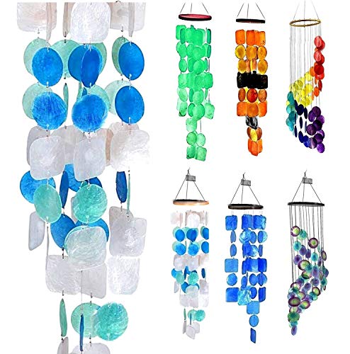 Product Cover Bellaa 22906 Handmade Amazing Grace Chimes Indoor Outdoor Large Wind Chimes Hanging Memorial Garden Decor Soft Tone Wind Chime Capiz Sea Shell 27 inch