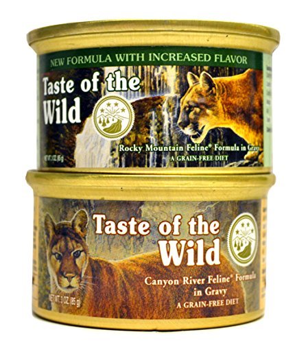 Product Cover Taste of the Wild Cat Food Variety Pack (Rocky Mountain Feline with Salmon and Roasted Venison Formula & Canyon River Feline Trout and Salmon Formula) 6 of Each Flavor (3oz Variety Pack)