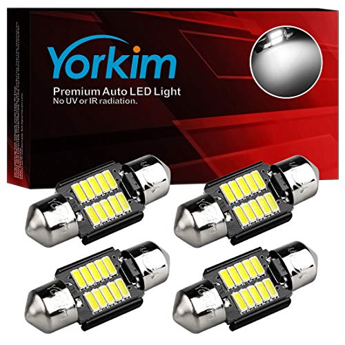 Product Cover Yorkim Festoon LED Reading License White Light, 31mm 4014 10-SMD CANBUS,No Error,No Polarity (Pack of 4)