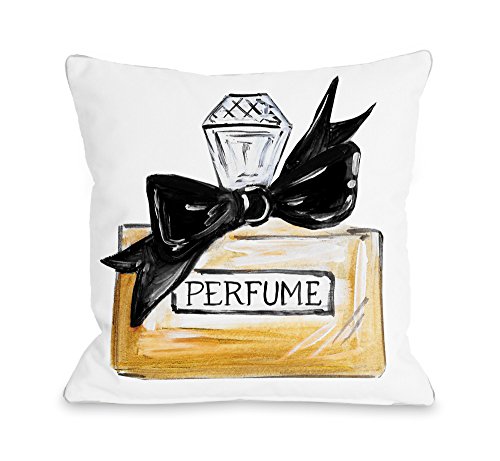 Product Cover One Bella Casa Bow Perfume/Black Quilted Throw Pillow Cover by Timree Gold, 18