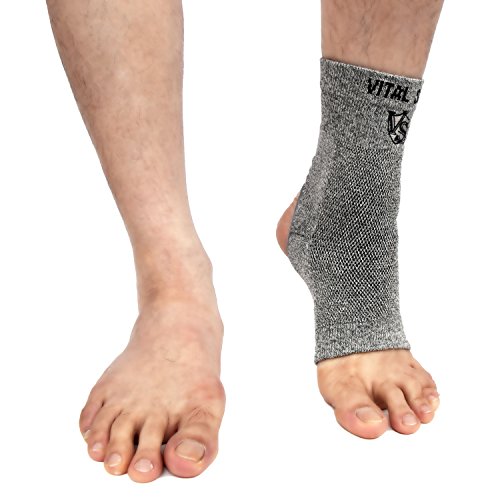 Product Cover Vital Salveo- Open Toes Compression Germanium and Bamboo Charcoal Ankle Sleeve/Brace with Arch Support, Eases Swelling and Achilles Tendon (Opening Heel)(1PC)-Large