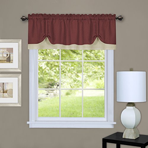 Product Cover Achim Home Furnishings, Marsala/Tan DRVL14MT12 Darcy Window Curtain Valance, 58