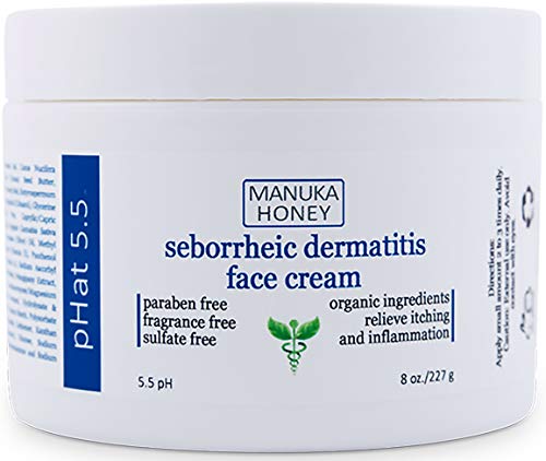 Product Cover Seborrheic Dermatitis Cream with Manuka Honey, Coconut Oil and Aloe Vera - Moisturizing Face and Body Anti Itch Cream and Skin Treatment for Sensitive Skin - Natural & Organic Cream (8 oz)