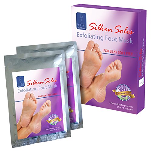 Product Cover Foot Peeling Mask Exfoliant, (2 Pack) Lavender Exfoliator Foot Mask for Baby Soft Feet, Silken Soles by VIDI