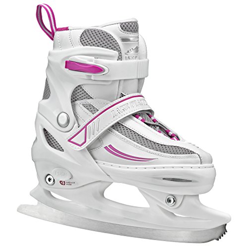 Product Cover Lake Placid Summit Girls Adjustable Ice Skate, White/Purple, Medium/1-4