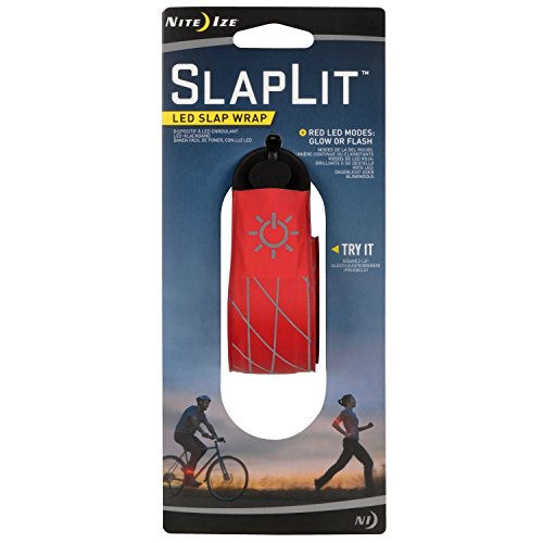 Product Cover Nite Ize SlapLit LED Slap Wrap, Light Up Bracelet or Anklet for Nighttime Visibility, with Red Led