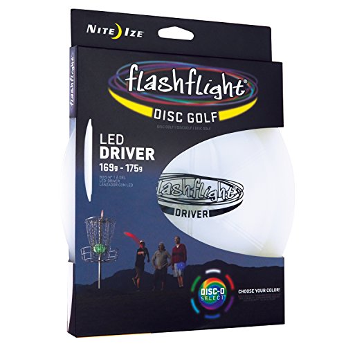 Product Cover Nite Ize Flashflight LED Disc Golf Discs, Light Up The Dark for Night Play, Pro-Designed Driver with Disc-O Select Choose-Your-Color LED