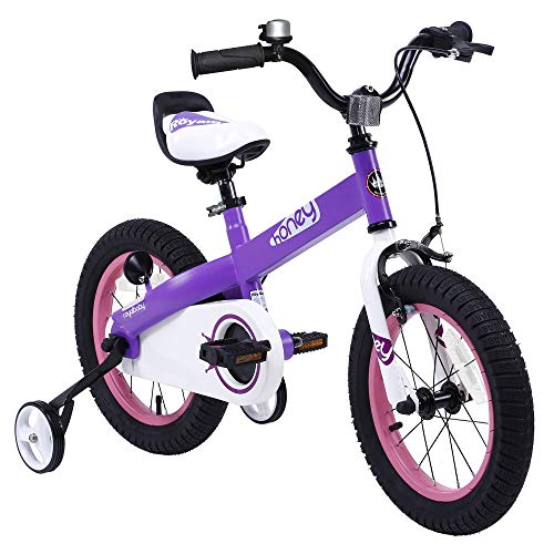 Product Cover RoyalBaby CubeTube Kid's bikes, unisex children's bikes with training wheels, various trendy features, gifts for fashionable boys & girls, Lilac Honey, 16 inch
