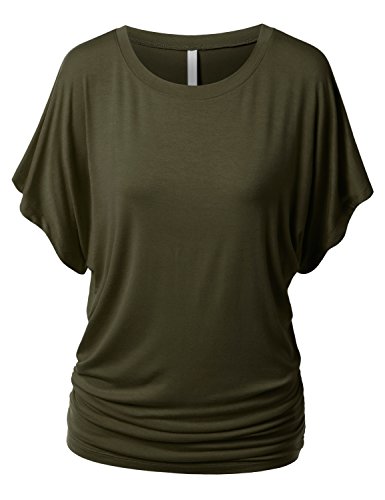 Product Cover URBANCLEO Womens Short Sleeve Dolman Drape Top Shirts (Plus