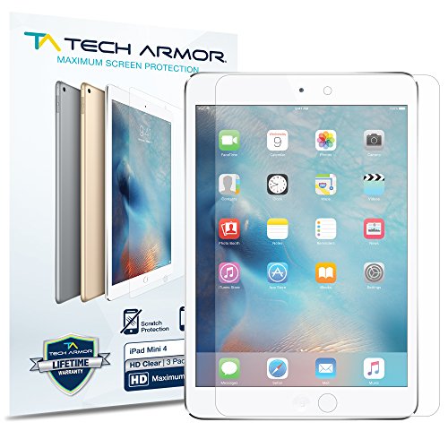 Product Cover Tech Armor High Definition HD Clear Film Screen Protector Designed for Apple iPad Mini 5 (2019), iPad Mini 4 [NOT Glass] - Full Coverage, Ultra-Thin, Scratch Resistance - [2-Pack]