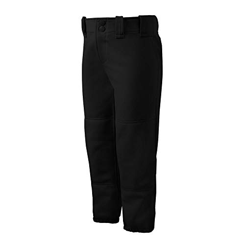 Product Cover Mizuno Girls Youth Belted Low Rise Fastpitch Softball Pant, Black, Youth Small