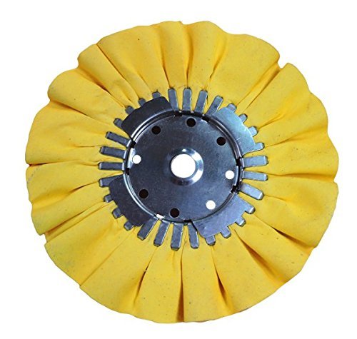 Product Cover Airway Buffing Wheel 8 Inch X 3 Inch X 5/8 Arbor 16 Ply Yellow Mill Treated Buffing Pad For a Mirror Finish on Aluminum And Stainless