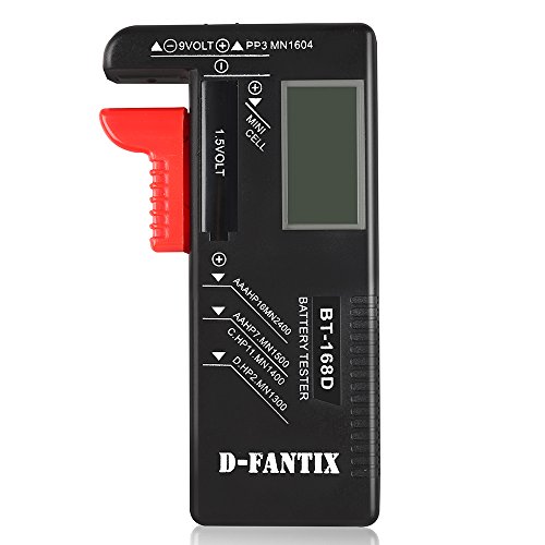 Product Cover D-FantiX Digital Battery Tester for AAA AA C D 9V 1.5V, Household Battery Checker Tester for Small Batteries Button Cell (Model: BT-168D)