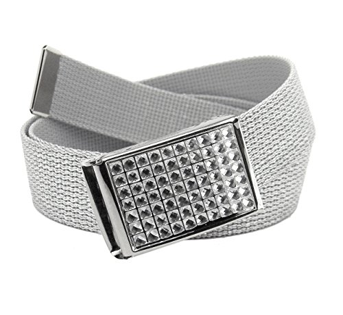 Product Cover Girl's Easy Snap Crystal Buckle with Adjustable Canvas Belt for School Uniforms