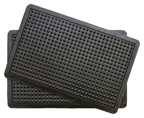 Product Cover Onlymat Anti Fatigue Bubble Surface Rubber Mat, 45x75 cm, Black - Pack of 2