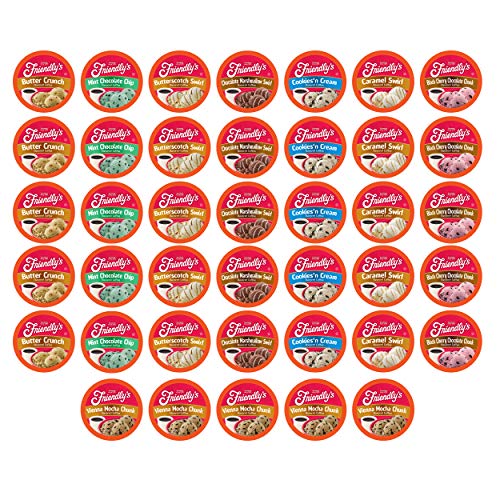 Product Cover Friendly's Ice Cream Flavored Coffee Variety Pack Sampler Pods for Keurig K Cup Brewers, 40 Count