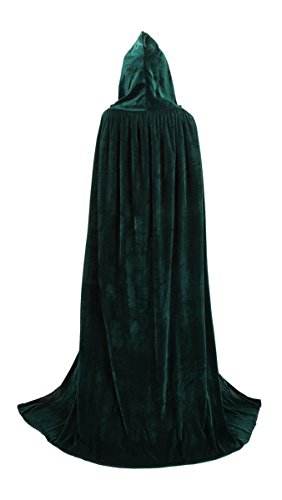 Product Cover TULIPTREND Full Length Hooded Cloak Christmas Halloween Cosplay Costume CapeUS L (tag size XL (XL=170cm) Hunter Green