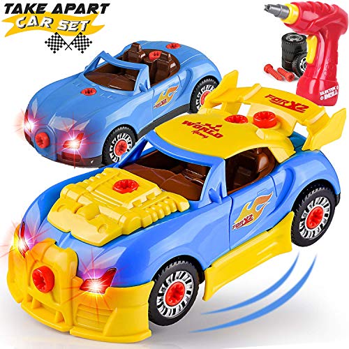 Product Cover Liberty Imports Kids Take Apart Toys - Build Your Own Racing Vehicle Toy Construction Playset - Realistic Sounds and Lights with Tools and Power Drill (Race Car)