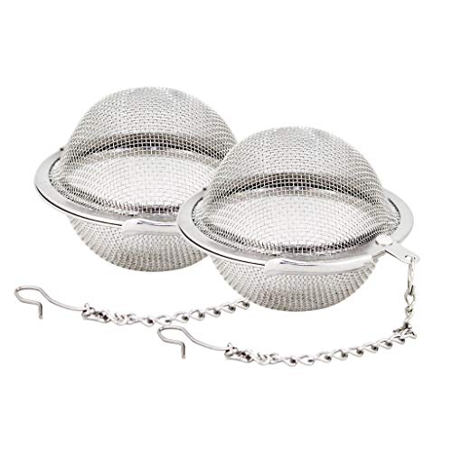 Product Cover Fu Store 2pcs Stainless Steel Mesh Tea Ball 2.1 Inch Tea Infuser Strainers Tea Strainer Filters Tea Interval Diffuser for Tea
