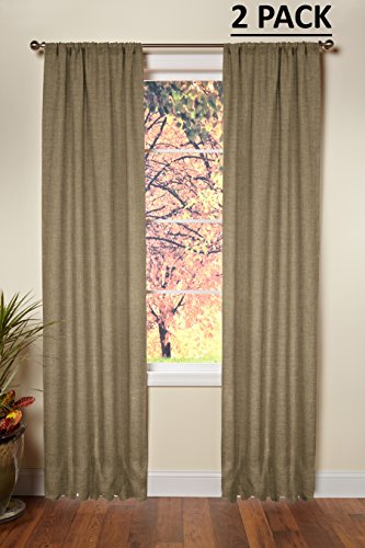 Product Cover Orient Originals Inc. Cotton Craft - 100% Jute Burlap Rod Pocket Window Panels - Color - Natural - Set of 2 - Size - 48x84 - Made from Eco-Friendly 100% Natural Jute
