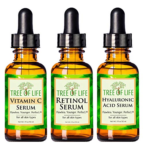 Product Cover Anti Aging Serum 3-Pack for Face - Vitamin C Serum, Retinol Serum, Hyaluronic Acid Serum - Face Serum Full Regimen