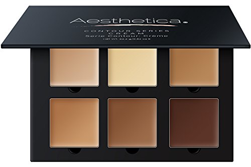 Product Cover Aesthetica Cosmetics Cream Contour and Highlighting Makeup Kit - Contouring Foundation/Concealer Palette - Vegan, Cruelty Free & Hypoallergenic - Step-by-Step Instructions Included