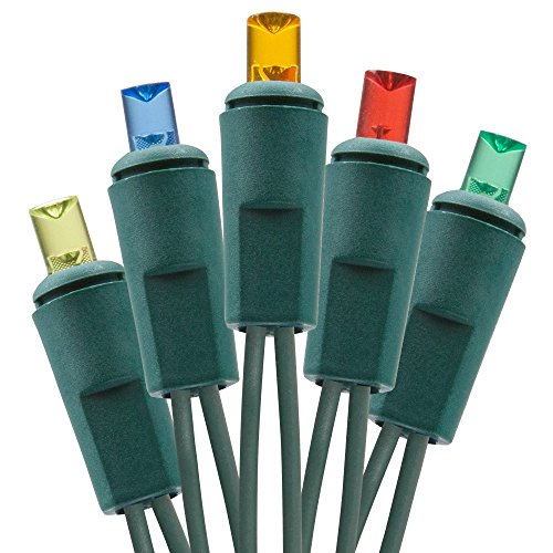 Product Cover Holiday Essence 60 LED Mini Christmas Lights, Multi Color, Professional Grade for Indoor & Outdoor Use - Energy Efficient LED Bulbs - Green Wire - UL Certified
