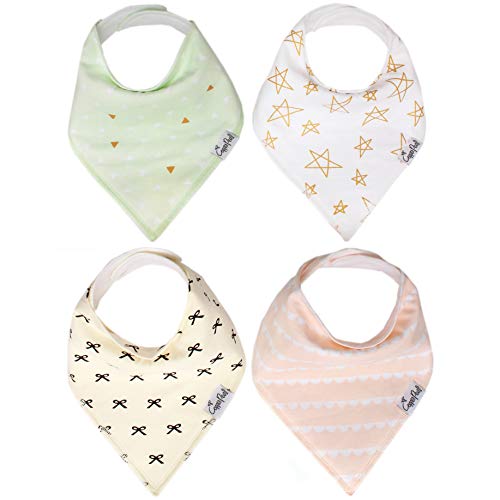 Product Cover Copper Pearl Baby Bandana Drool Bibs for Girl Paris 4 Pack of Modern Cotton Bibs Baby Gift Sets