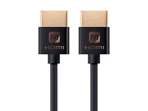 Product Cover Monoprice HDMI High Speed Cable - 6 Feet - Black, 4K@60Hz, HDR, 18Gbps, 36AWG, YUV 4: - Ultra Slim Series