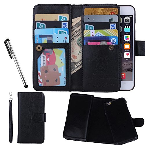 Product Cover Urvoix for Apple iPhone 6 / 6S (4.7''), Wallet Leather Flip Card Holder Case, 2 in 1 Detachable Magnetic Back Cover iPhone6 / iPhone6S (NOT for 6Plus)