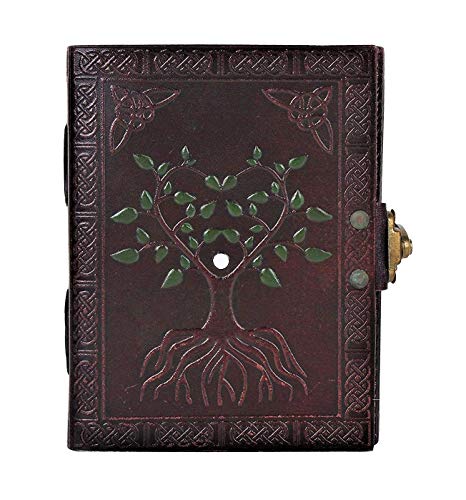 Product Cover Hand Painted Tree of Life Leather Journal Diary Notebook Men Women Small Gift for Him Her