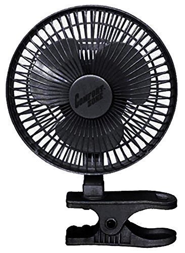 Product Cover Comfort Zone 6 INCH - 2 Speed - Adjustable Tilt, Whisper Quiet Operation Clip-On-Fan with 5.5 Foot Cord and Steel Safety Grill, Black