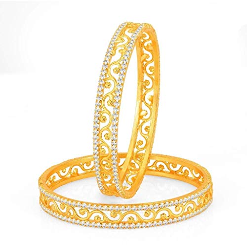 Product Cover Sukkhi Women's Incredible Gold Plated Set Of 2 Australian Diamond Bangle 2.4 Cm