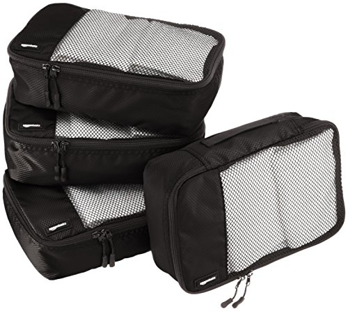 Product Cover AmazonBasics Packing Cubes/Travel Pouch/Travel Organizer - Small, Black (4-Piece Set)