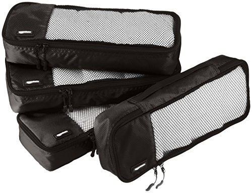Product Cover AmazonBasics Packing Cubes/Travel Pouch/Travel Organizer - Slim, Black (4-Piece Set)