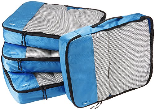 Product Cover AmazonBasics 4 Piece Packing Travel Organizer Cubes Set - Large, Blue