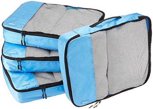 Product Cover AmazonBasics 4 Piece Packing Travel Organizer Cubes Set - Large, Sky Blue