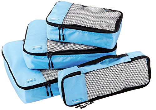 Product Cover AmazonBasics 4 Piece Packing Travel Organizer Cubes Set - Sky Blue