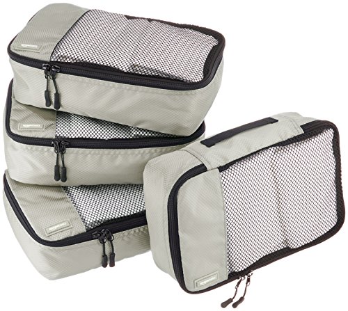 Product Cover AmazonBasics 4 Piece Small Packing Travel Organizer Cubes Set - Grey