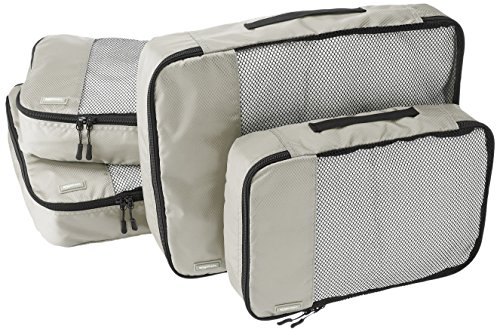 Product Cover AmazonBasics Packing Cubes/Travel Pouch/Travel Organizer - 2 Medium and 2 Large, Gray (4-Piece Set)