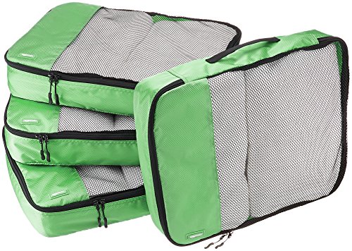 Product Cover AmazonBasics 4 Piece Packing Travel Organizer Cubes Set - Large, Green