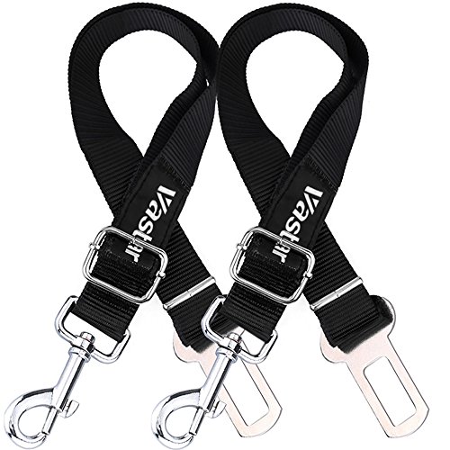 Product Cover Vastar 2 Packs Adjustable Pet Dog Cat Car Seat Belt Safety Leads Vehicle Seatbelt Harness, Made from Nylon Fabric