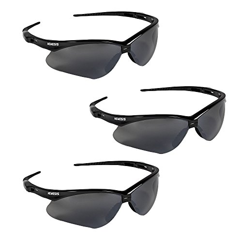 Product Cover Jackson Safety V30 Nemesis Safety Glasses (25688), Smoke Mirror with Black Frame, 3-pack