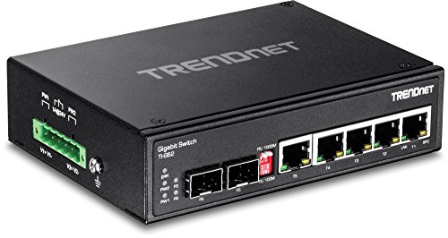 Product Cover TRENDnet 6-Port Hardened Industrial Gigabit DIN-Rail Switch, 12 Gbps Switching Capacity, IP30 Rated Metal Housing (-40 to 167 ºF),DIN-Rail & Wall Mounts Included, Lifetime Protection, TI-G62