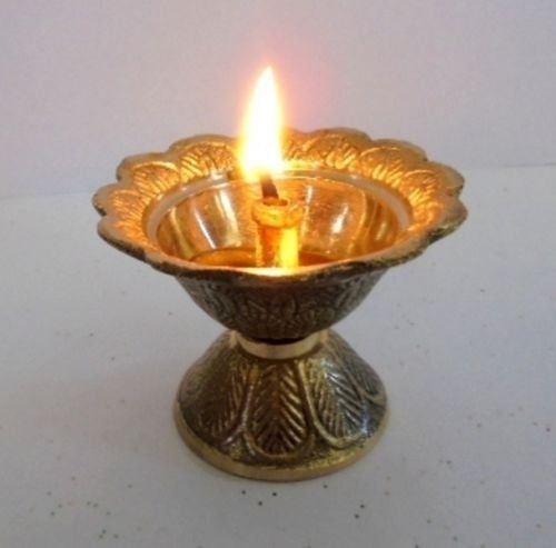 Product Cover Artcollectibles India 1 Brass Diya Deepak Akhand Jyot Kuber Hindu Temple Havan Puja Religious Oil Lamp