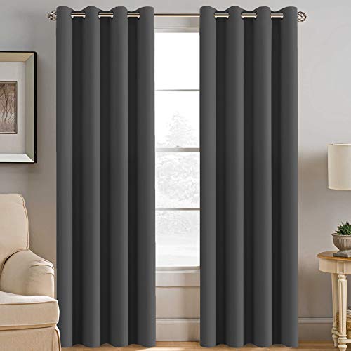 Product Cover Blackout Curtains for Bedroom Thermal Insulated Curtains Blackout Grey Window Shades, Energy Efficient Noise Reducing Curtains Drapes for Living Room - 52