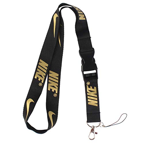 Product Cover Teeqiang Nike Key Chain Keyring Neck Straps Lanyard(Black with Gold)-with Red Bottle Opener Keychain by Shenton Tech