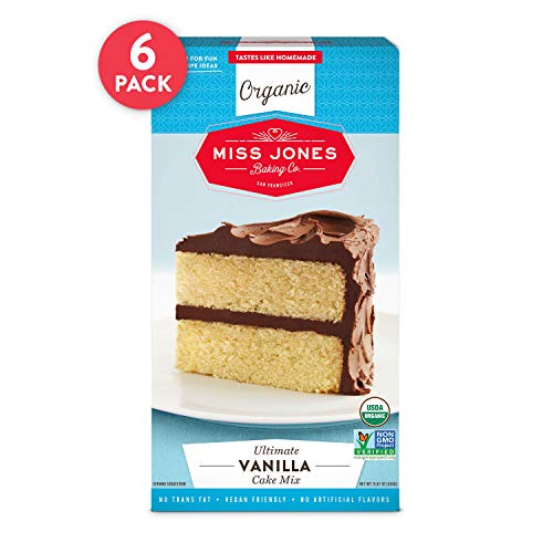 Product Cover Miss Jones Baking Organic Yellow Cake and Cupcake Mix, Non-GMO, Vegan-Friendly, Moist and Fluffy: Vanilla (Pack of 6)